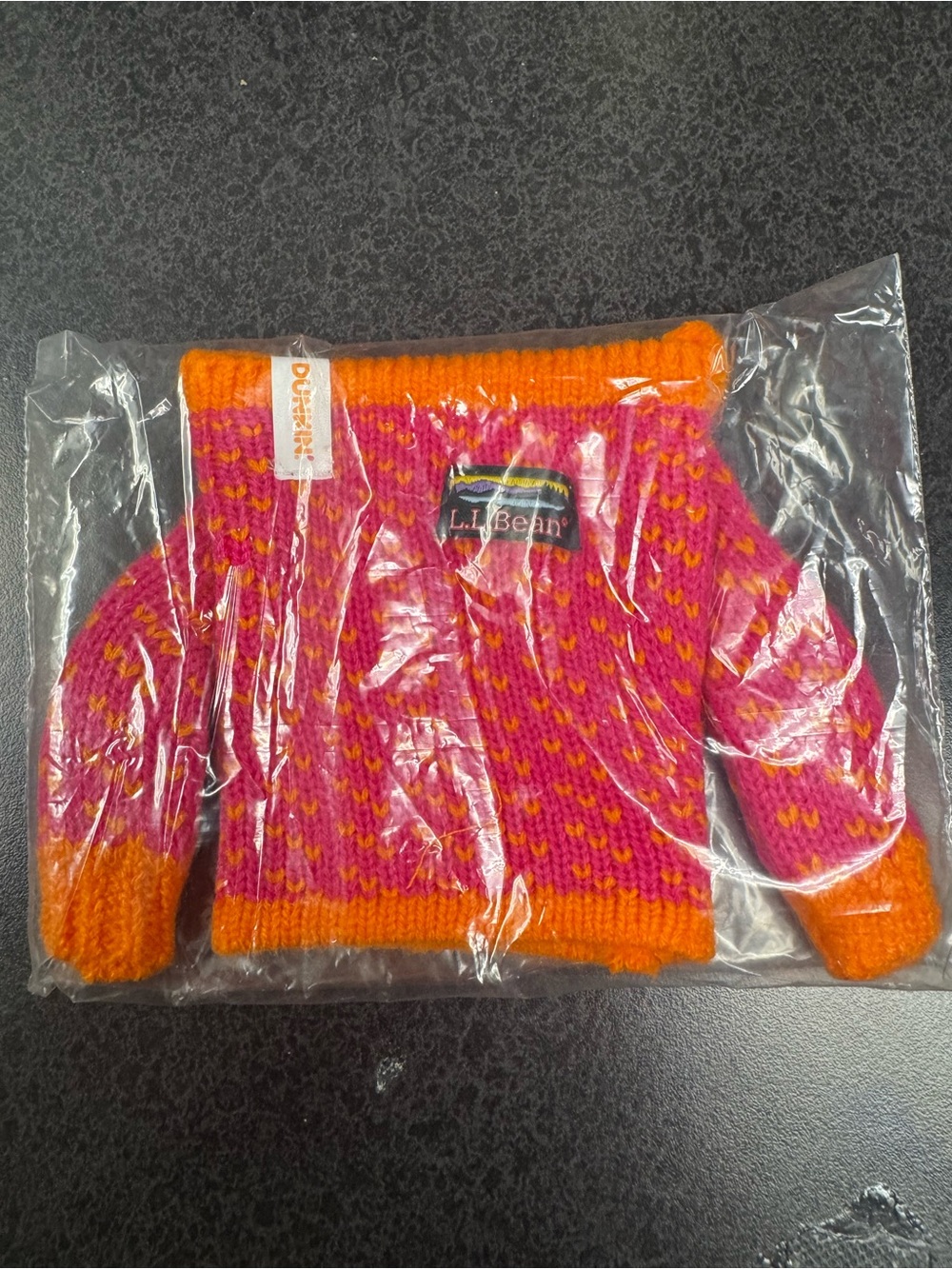 L.L bean Dunkin jacket sleeve cup